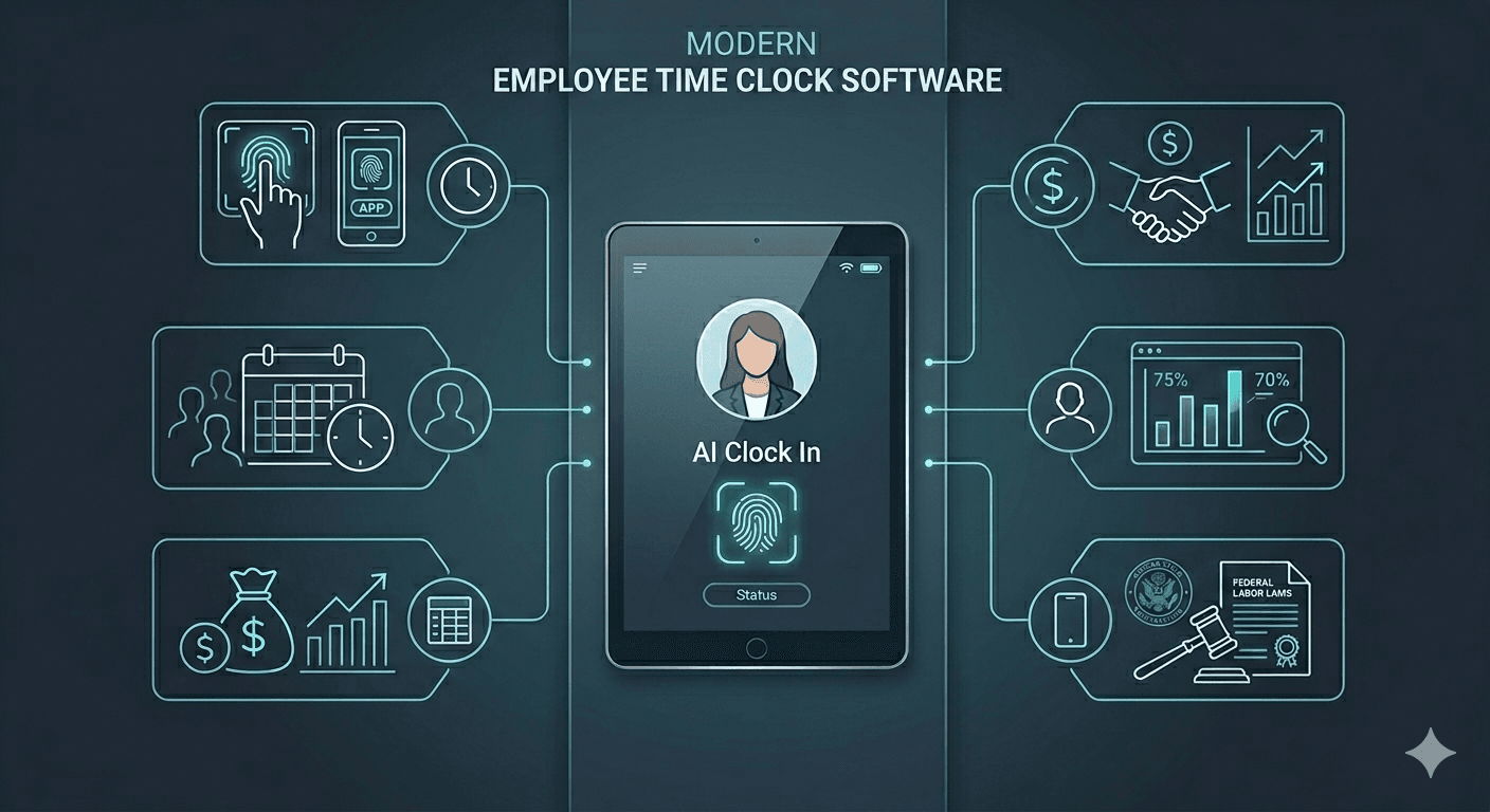 Employee time clock software by Wavenest