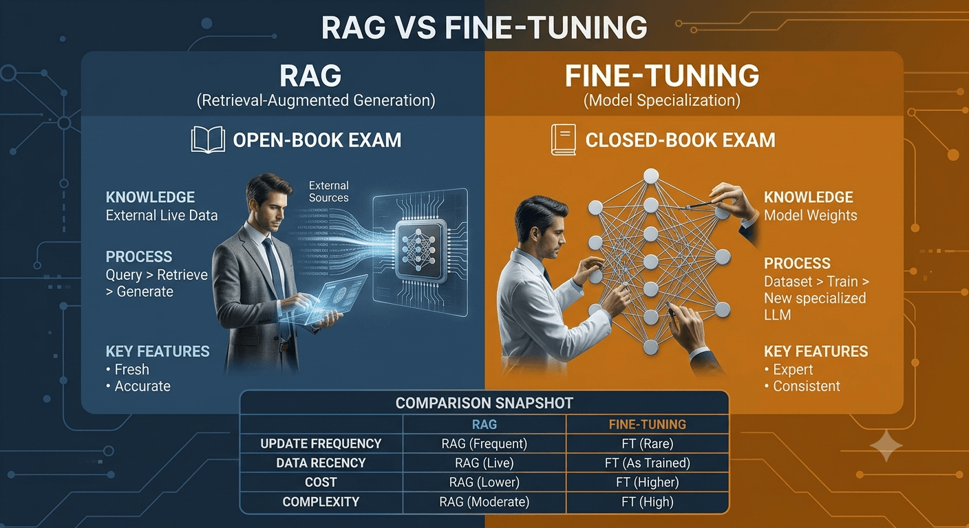 Rag vs fine Tuning AI Workflow by Wavenest